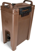 Carlisle FoodService Products 5-Gallon Insulated Beverage Dispenser, Cateraide, Food-Grade with Handles, Rugged PE Shell with PU Insulation for Coffee, Tea and Hot or Cold Drinks, Brown - Made in USA