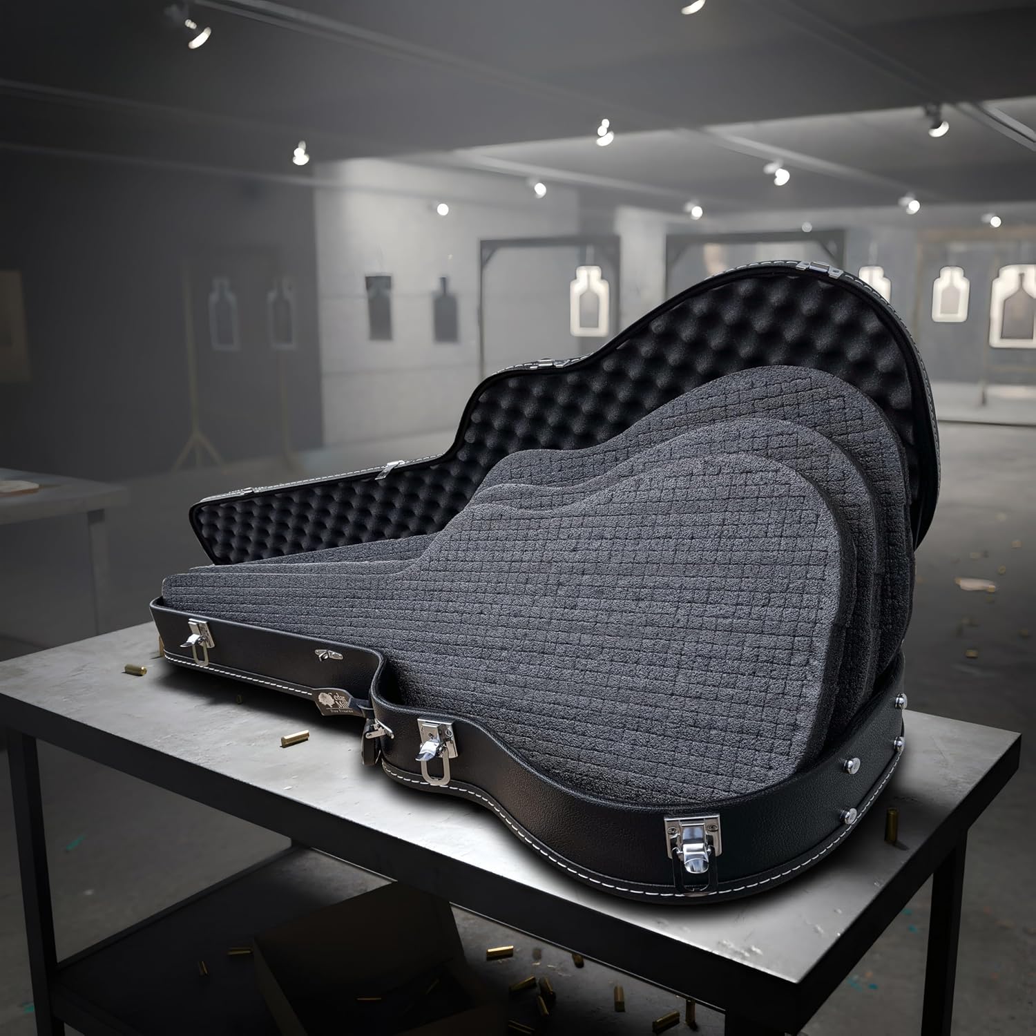 ORIGINAL Discreet Guitar Gun Case for Rifle Storage - Hard Shell with Customizable Foam and Lockable Latches for Secure Travel - Heavy Duty Concealment Hard Rifle Case for Scoped Hunting Equipment