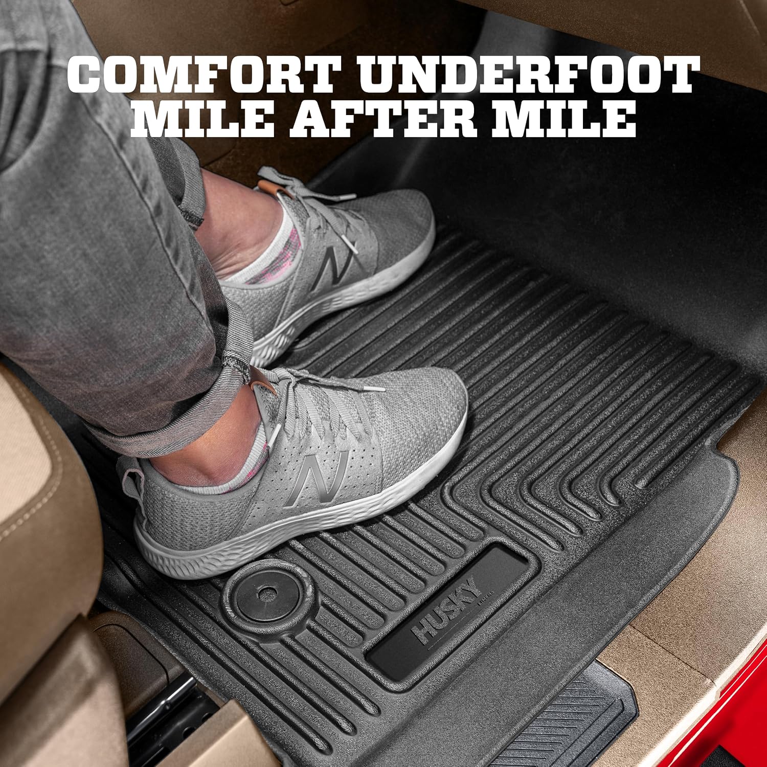 Husky Liners Weatherbeater Floor Mats | Fits 2010-2012 Subaru Legacy & Subaru Outback | Front & 2nd Row, 3-pc Black - 98841