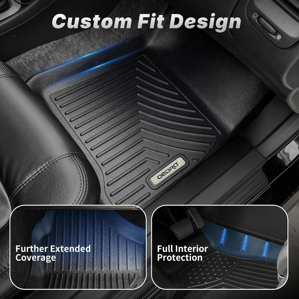 OEDRO Floor Mats Fit for Honda Civic 10th Gen 2016-2021 Sedan/Hatchback/Sport/Coupe/Type R, TPE All Weather Car Liners Tailored Fit for Honda Civic Accessories, 1st and 2nd Row