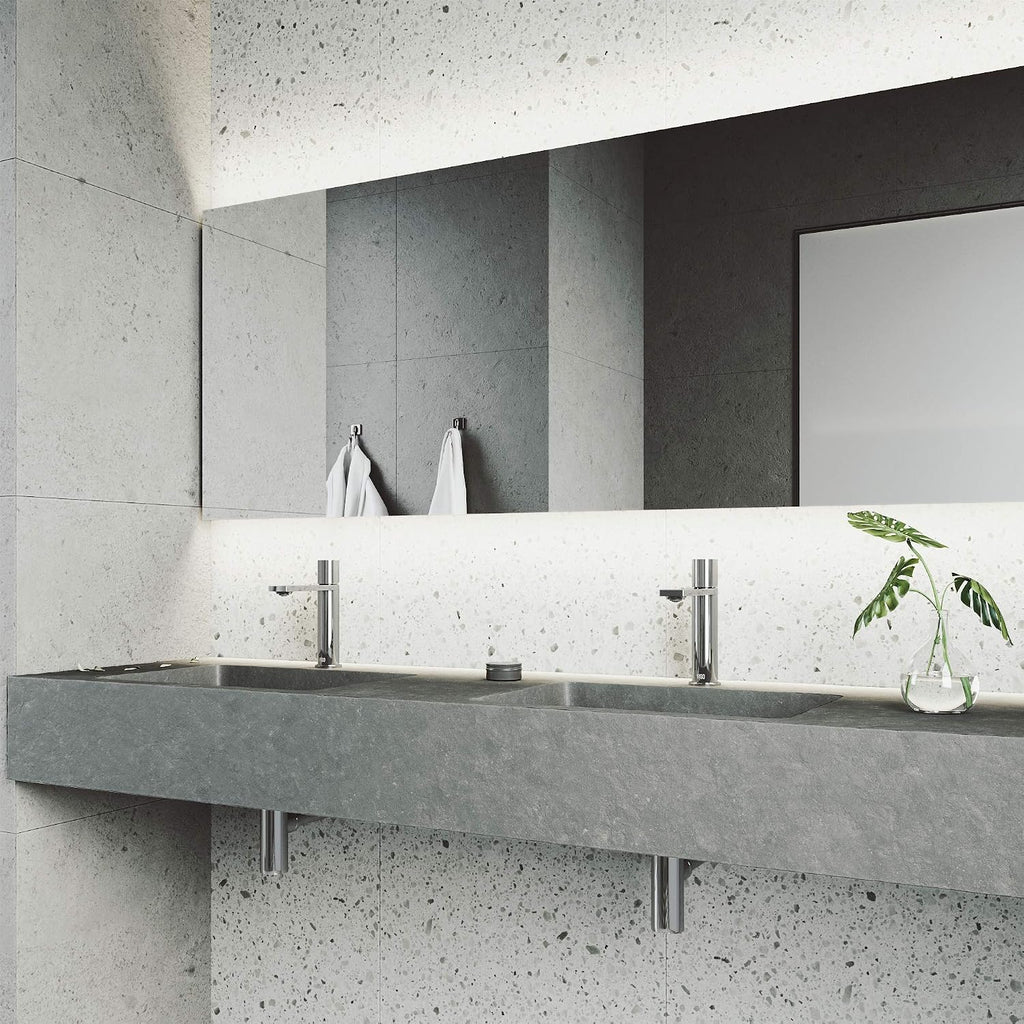 VIGO Halsey Single-Handle Single-Hole Mount Bathroom Sink Faucet, 8-Inch, Chrome, Modern Design, Solid Brass, 1.2 GPM WaterSense & Ceramic Disc Valve, Corrosion-Resistant