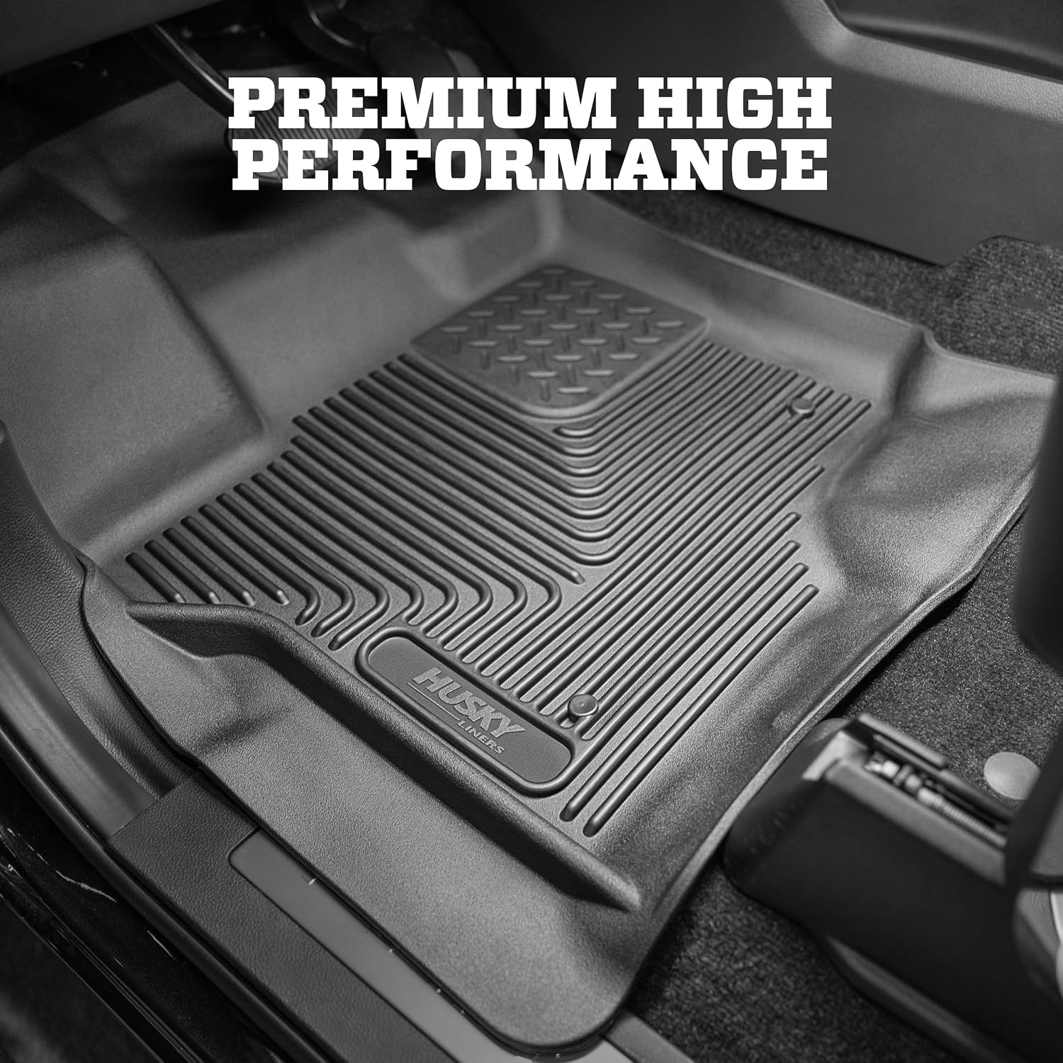 Husky Liners X-act Contour Floor Mats | Fits 2009-2024 Dodge Ram 1500 (19-24 Classic Body) 10-18 Dodge Ram 2500/3500 Crew Cab Only w/Auto Trans | Front & 2nd Row, 3-pc Black - 53608