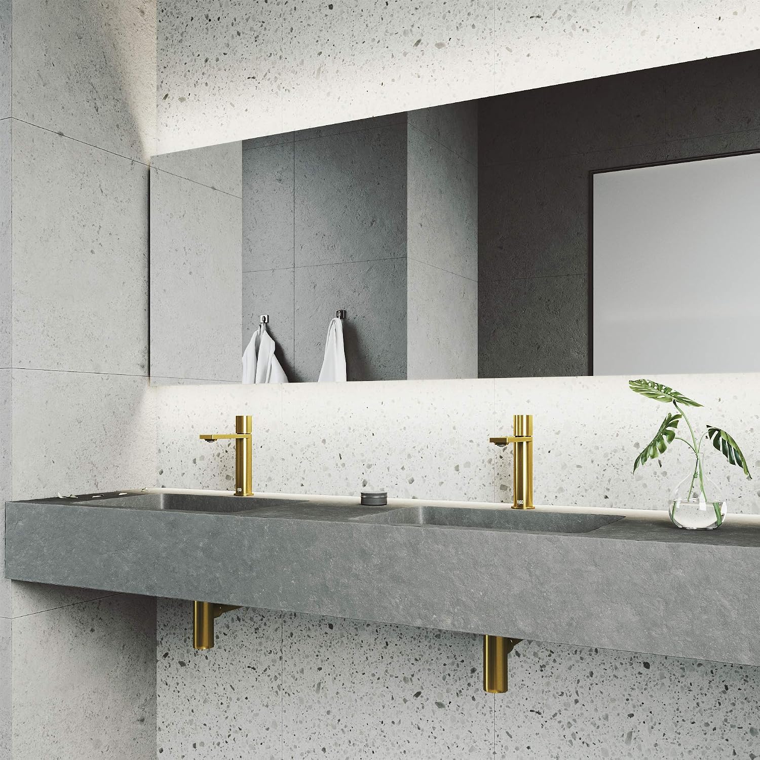 VIGO Halsey Single-Handle Single-Hole Mount Bathroom Sink Faucet, 8-Inch, Matte Brushed Gold, Modern Design, Solid Brass, 1.2 GPM WaterSense & Ceramic Disc Valve, Corrosion-Resistant