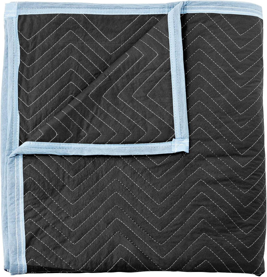 Sure-Max 12 Heavy-Duty Moving & Packing Blankets - Ultra Thick Pro - 80' x 72' (65 lb/dz weight) - Professional Quilted Shipping Furniture Pads Black