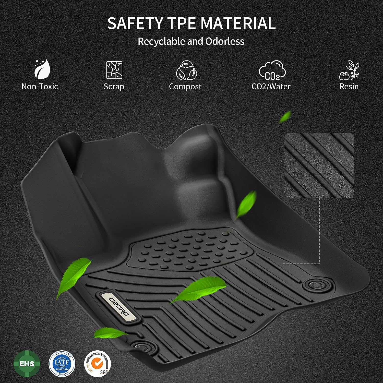 OEDRO Floor Mats Fit for 2020-2024 Hyundai Sonata / 2021-2025 Kia K5 (Only FWD Models), All Weather Custom Fit Car Floor Liners Includes Front & Rear Floor Liner Set, Black