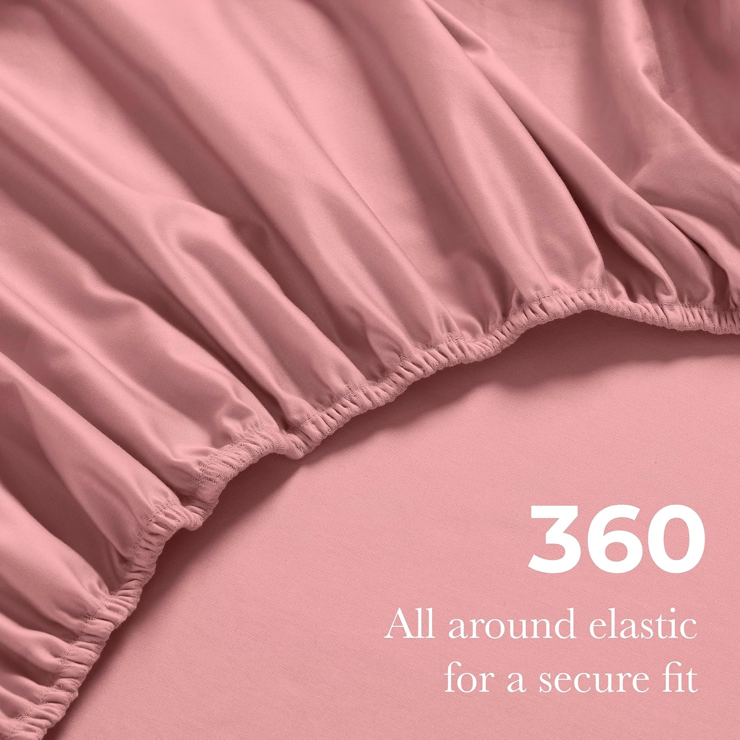 Superior Egyptian Cotton 4 Piece Sheet Set, 650 Thread Count, Eco-Friendly, Sustainable Sheets, Ultra-Soft Basics, Solid, Deep Pocket Fitted Sheet, Flat Sheet, Pillowcases, California King, Blush