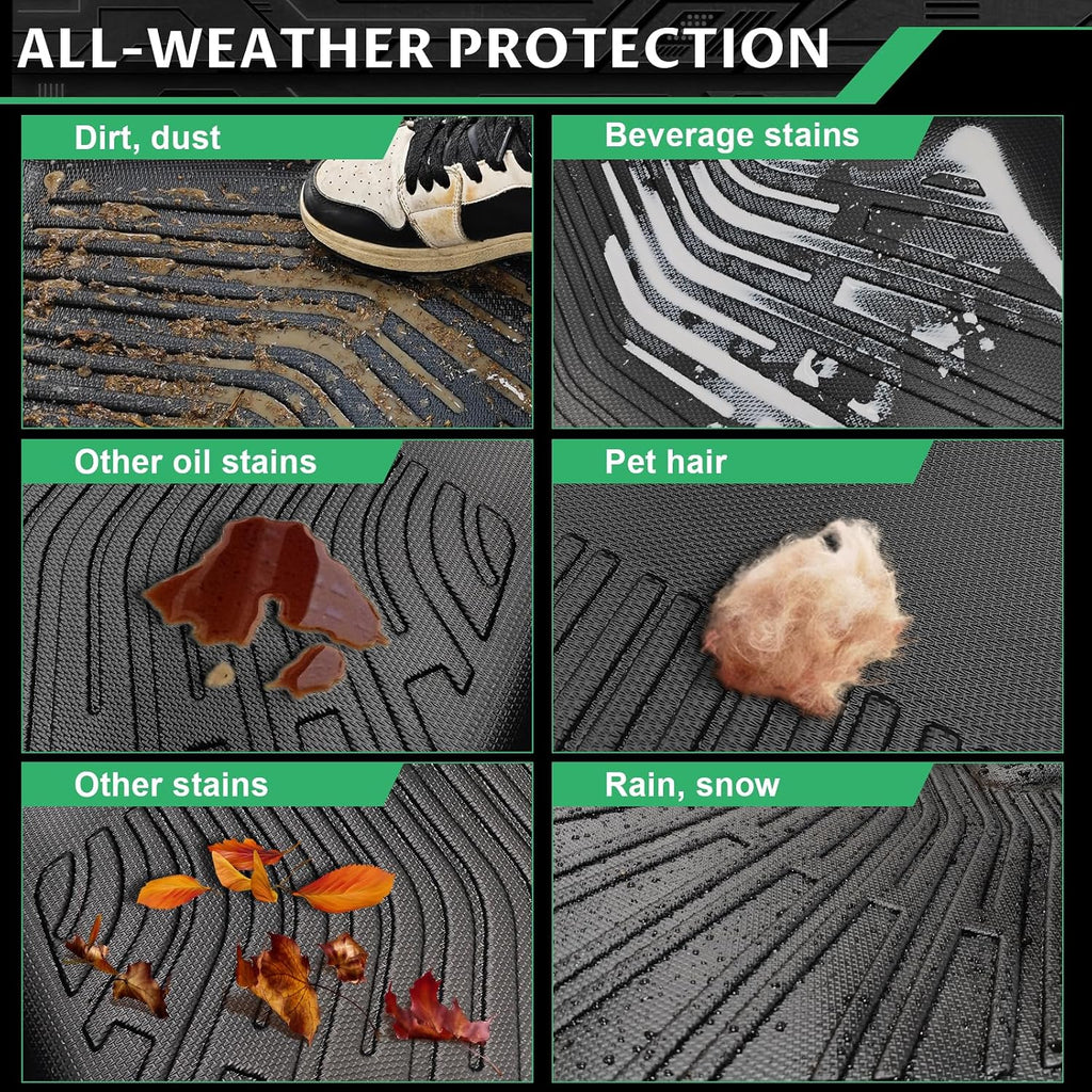 Floor Mats for 2015-2020 Chevrolet Suburban&for GMC Yukon XL (with 2nd Row Bench),7 Seats, TPE All Weather Protection Floor Liners Full Accessories for Chevy Suburban Floor Mats,Non-Slip Cargo Liner