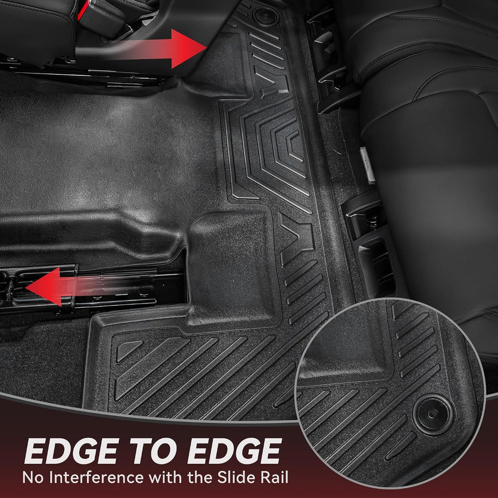 YITAMOTOR Floor Mats for Jeep Grand Cherokee L 2026-2021 (ONLY 6-Seater w/o Center Console), All Weather Custom Fit TPE Cargo Liner for 1-3 Rows and Trunk Full Car Mat Set Automotive Accessories Black
