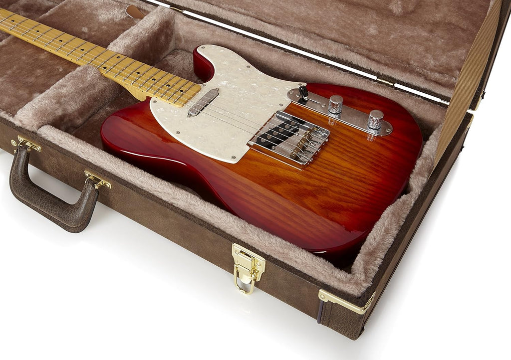 Gator Cases Deluxe Wood Case for Electric Guitars, Vintage Brown Exterior (GW-ELEC-VIN)
