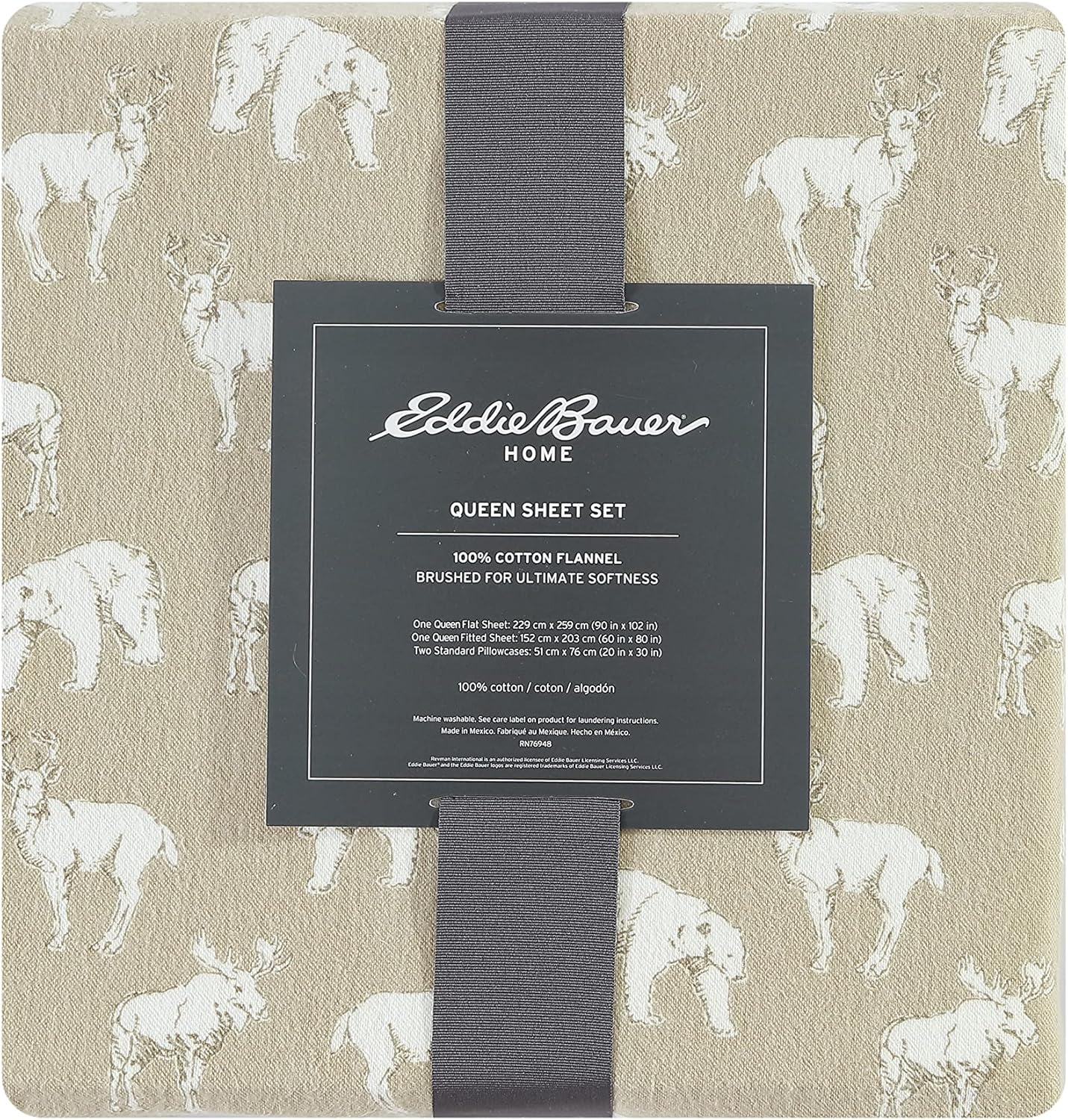 Eddie Bauer - Twin Sheets, Cotton Flannel Bedding Set, Brushed for Extra Softness, Cozy Home Decor (Buckhead Ridge, Twin)