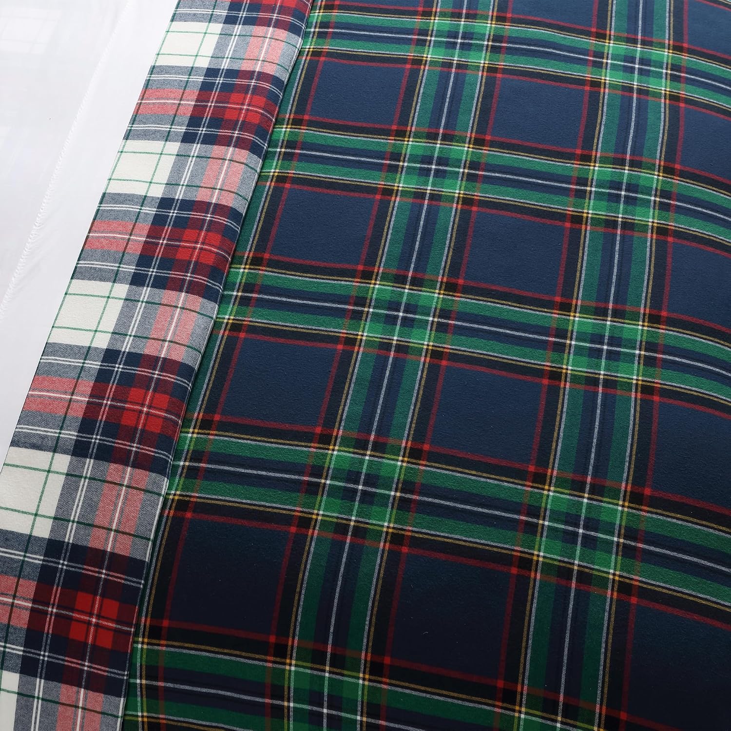 Levtex Home - Spencer Plaid Navy - Twin Comforter Set (68x88in.) + One Sham (20x26in.)- Plaid - Red Green White - Reversible - Cotton
